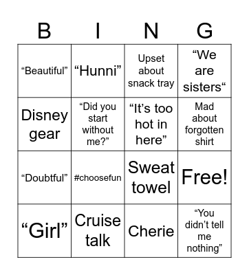 James Thanksgiving Bingo Card