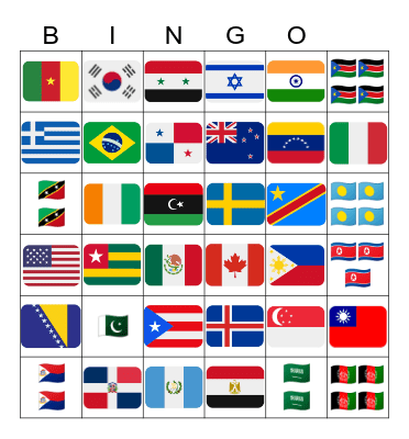 Around the World BINGO Card