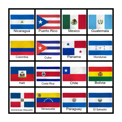 Latin America Bingo Card