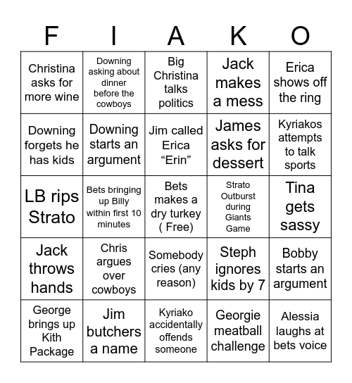 Thanksgiving Bingo Card