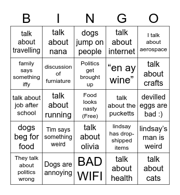 Thanksgiving Bingo Card