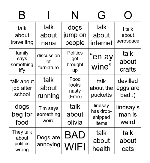 Thanksgiving Bingo Card