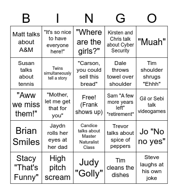 Thanksgiving Bingo Card