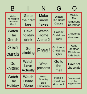 Christmas Bingo Card