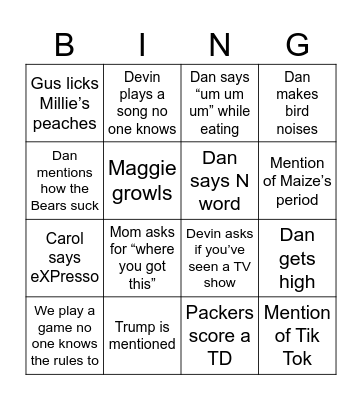 Thanksgiving Bingo Card