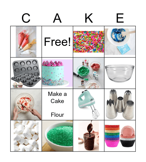 Decorate a Cake Bingo Card