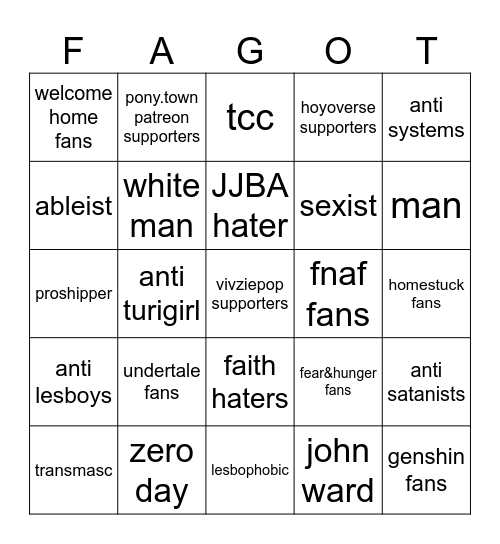 DNI BINGO Card