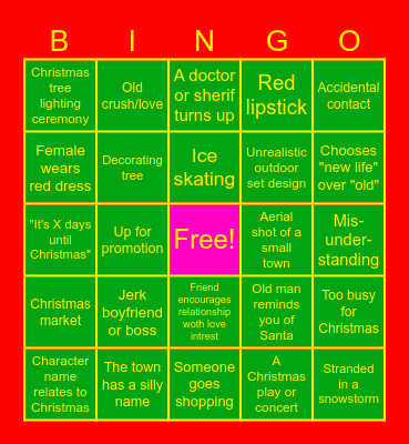 Christmas Movie Bingo Card