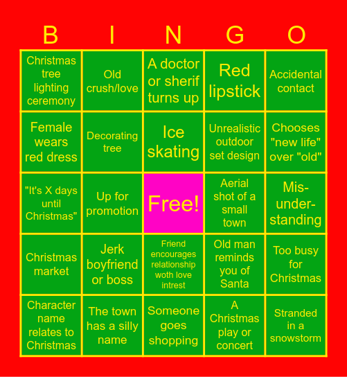 Christmas Movie Bingo Card