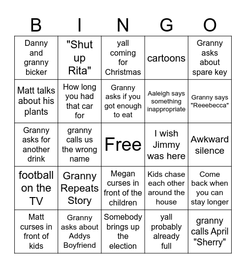 Thanksgiving Bingo Card