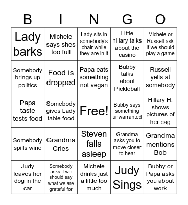 Naftal Bingo Card