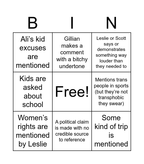 Thanksgiving Bingo Card