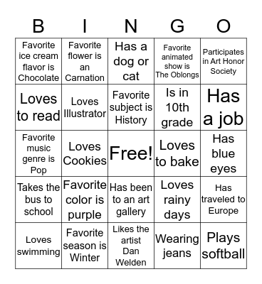 Ice Breaker Bingo Card