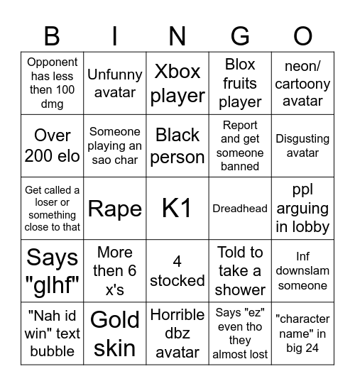 aba bingo lol Bingo Card