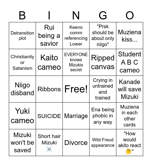 Ena5 leak theory bingo Card