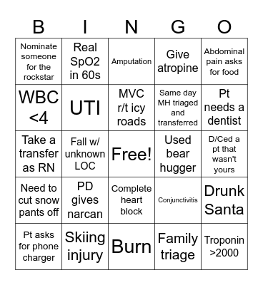 December Bingo Card