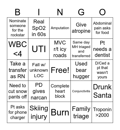 December Bingo Card