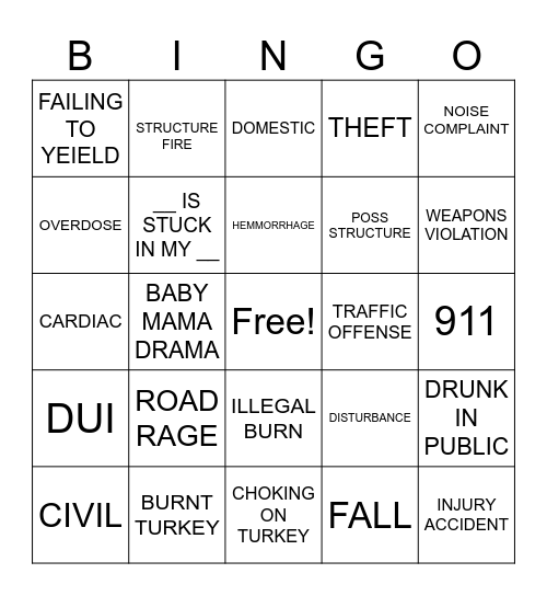 Thanksgiving Bingo Card