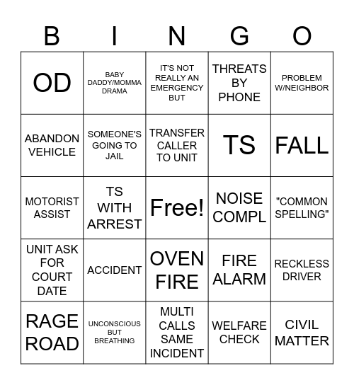 THANKSGIVING DISPATCH STYLE Bingo Card