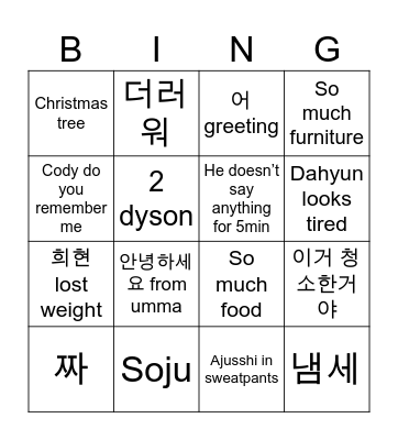 Thanksgiving Bingo Card