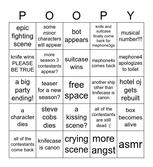 II2 18 bingo Card