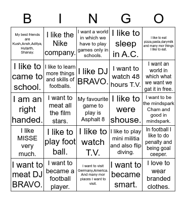 IT IS BY:PREM.HADVANI⚽️⚽️⚽️⚽️⚽️⚽️⚽️⚽️ Bingo Card