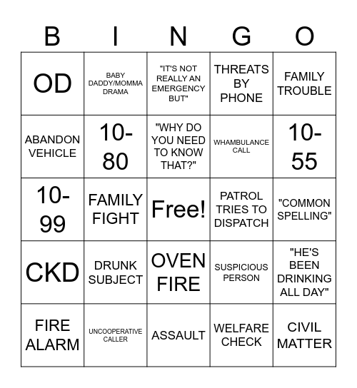 THANKSGIVING DISPATCH STYLE Bingo Card