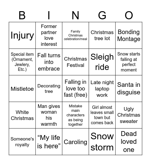 Hallmark Bingo Card