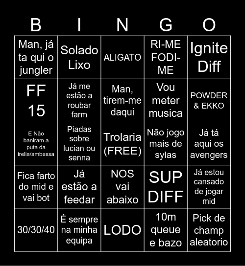 Miguel Bingo Card