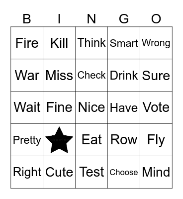 1-4 Bingo! Bingo Card