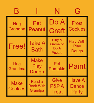 Fraser Girls Fun Day 11.30.24 Bingo Card