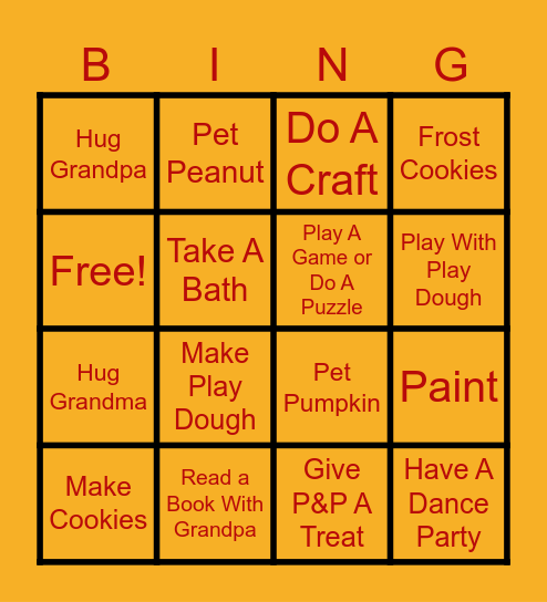 Fraser Girls Fun Day 11.30.24 Bingo Card