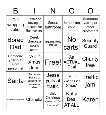 Black Friday Bingo Card