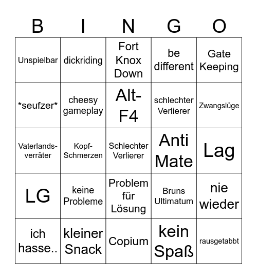 M Bingo Card