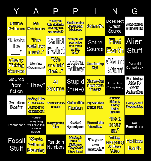 Conspiracy Bingo Card