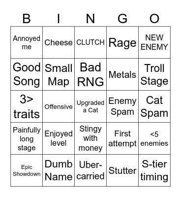 (original idea fr) Battle Cats BINGO Card