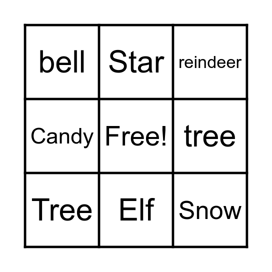 Christmas Bingo Card