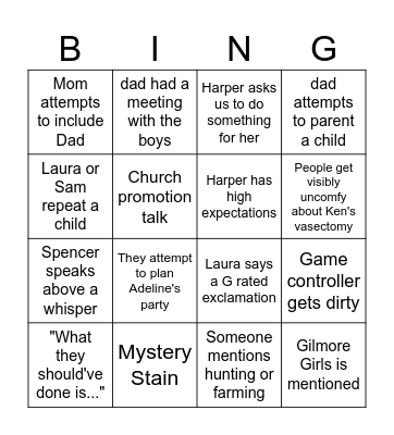 Hopkin Thanksgiving pt.2 Bingo Card