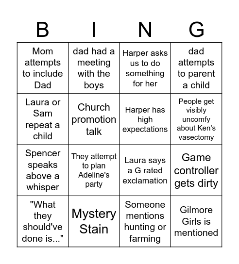 Hopkin Thanksgiving pt.2 Bingo Card