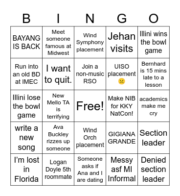 Spring 2025 Bingo! Bingo Card
