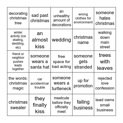 cheesy christmas bingo! Bingo Card