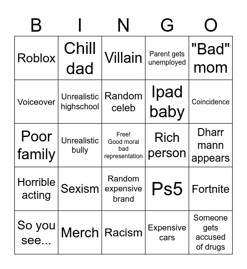 Dharr Mann Bingo Card