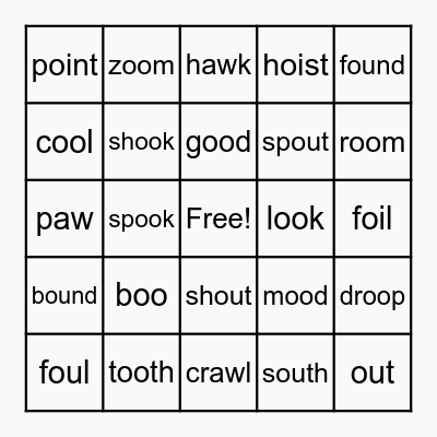 Tricky Word Bingo Card