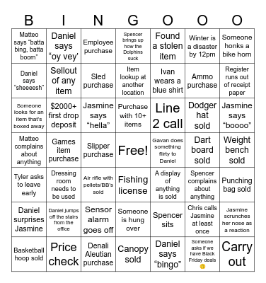 Black Friday Bingo Card