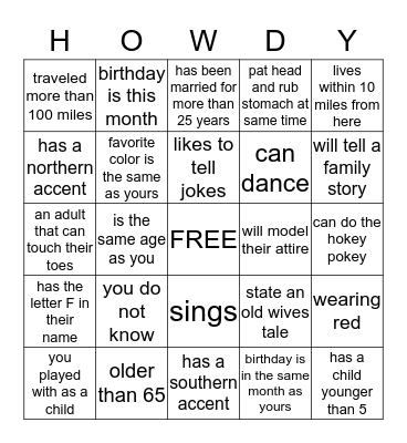 FIND SOMEONE WHO ... Bingo Card