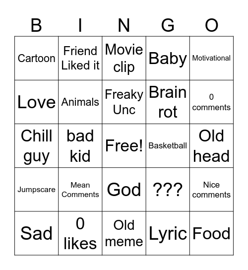 BINGO Card