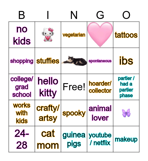 pen pal bingo Card