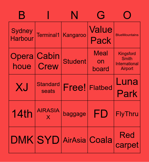 AirAsia Bingo Card