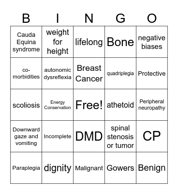 Health Conditions 3 Exam Review Bingo Card