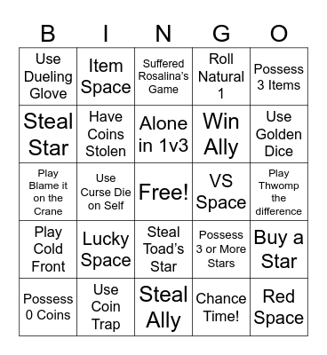 Mario Party Bingo Card